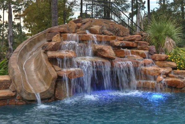 PoolForce - Custom Water Features Page - Custom Water Features - Pool Slides